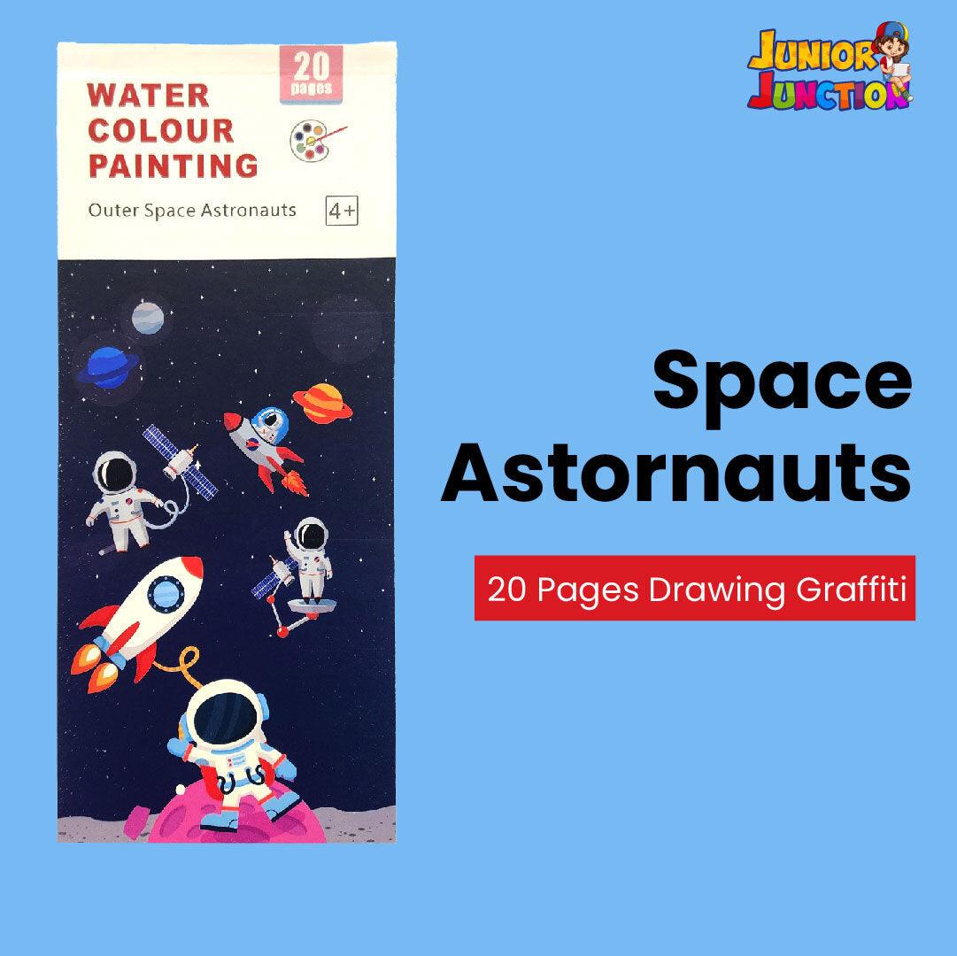 Portable Watercolor Coloring Book 20 Pages-6 Colors per Page & 1 Free Paint Brush - Junior Junction