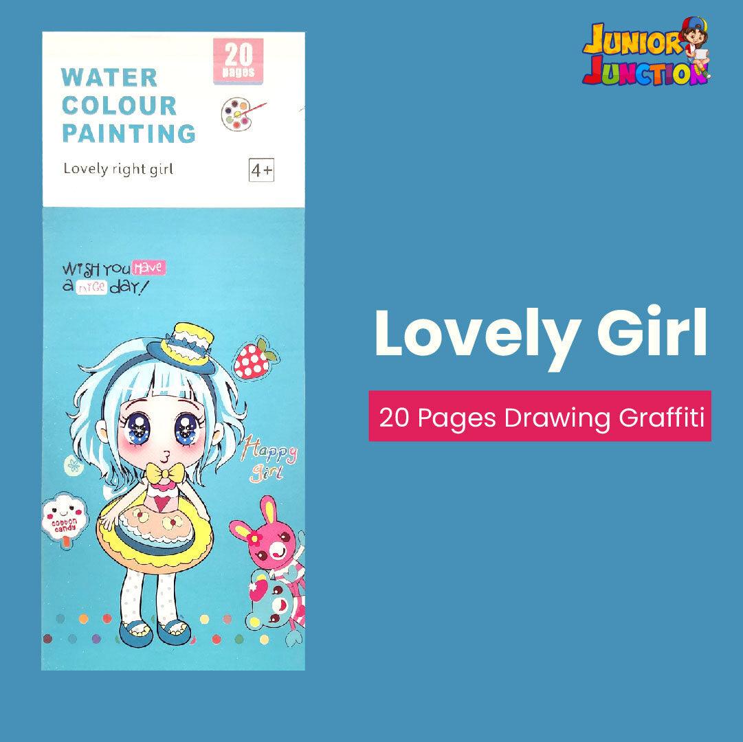 Portable Watercolor Coloring Book 20 Pages-6 Colors per Page & 1 Free Paint Brush - Junior Junction