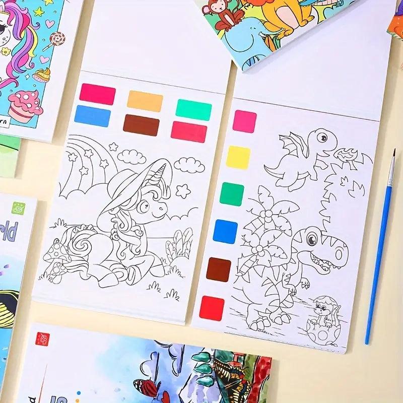Large 12 Pages Watercolor Coloring Book - Junior Junction