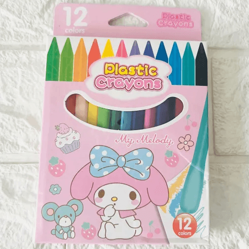 Triangular Plastic Crayon Pack of 12