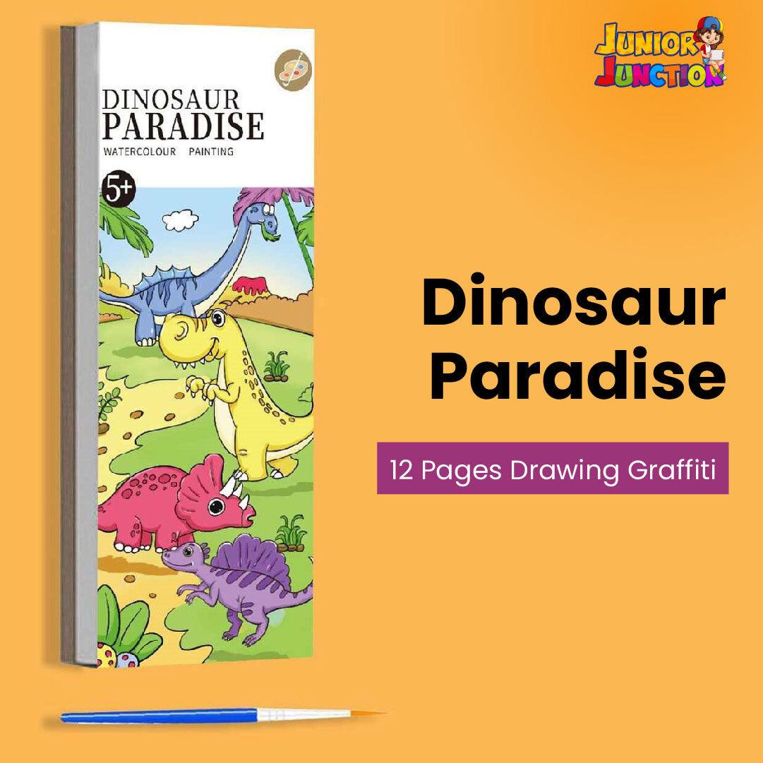 Portable Watercolor Coloring Book 20 Pages-6 Colors per Page & 1 Free Paint Brush - Junior Junction