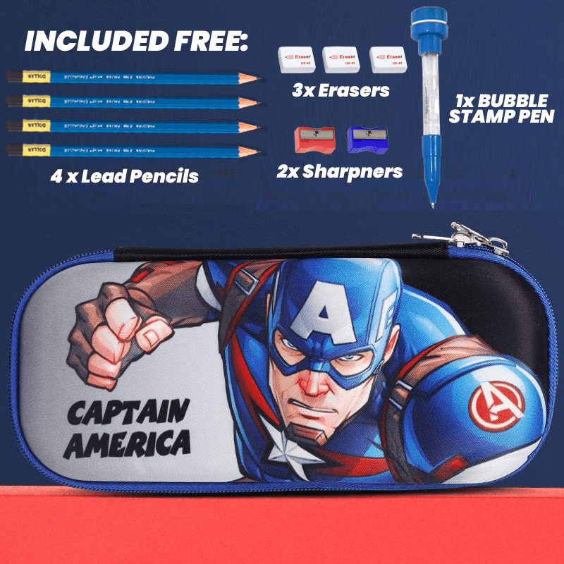 3D Cartoon Geometry Case with Free Stationery