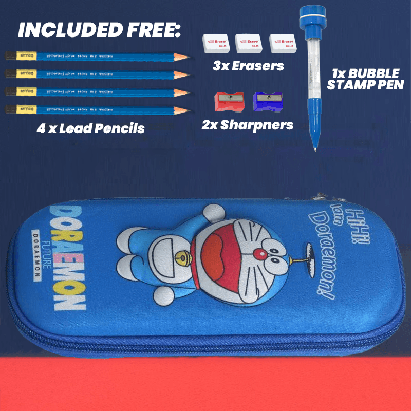 3D Cartoon Geometry Case with Free Stationery