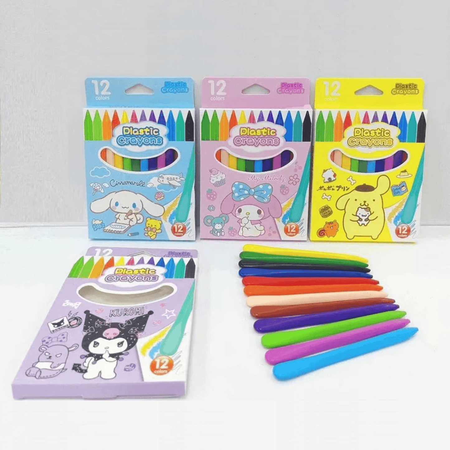 Triangular Plastic Crayon Pack of 12