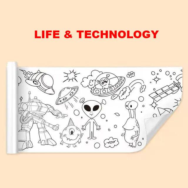 Kids Coloring & Painting Roll With Different Themes - Junior Junction
