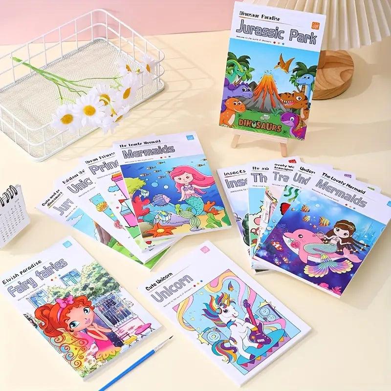 Large 12 Pages Watercolor Coloring Book - Junior Junction