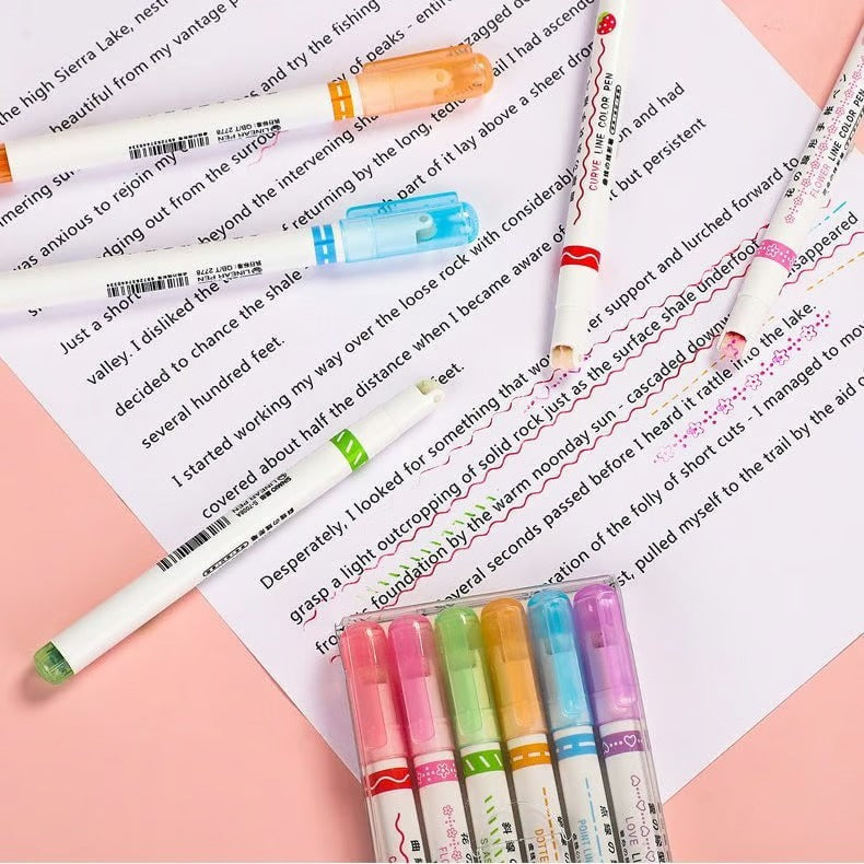 Pattern Roller Color Pen Set Of 6