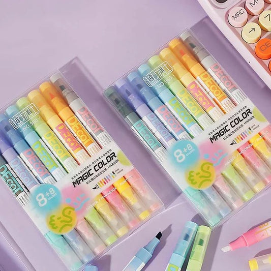 Magic Double-Sided Color Markers - Set of 8
