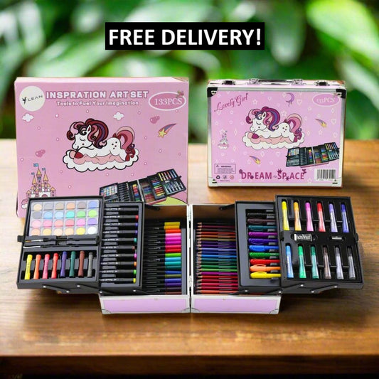 133 Pcs Premium Suitcase Color Set 6-Sides - Junior Junction