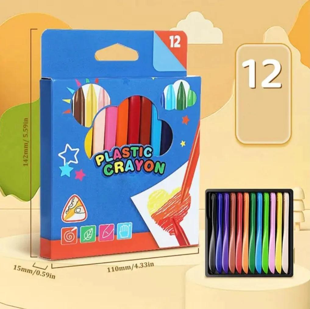 Plastic Crayons - Pack of 12 - Junior Junction
