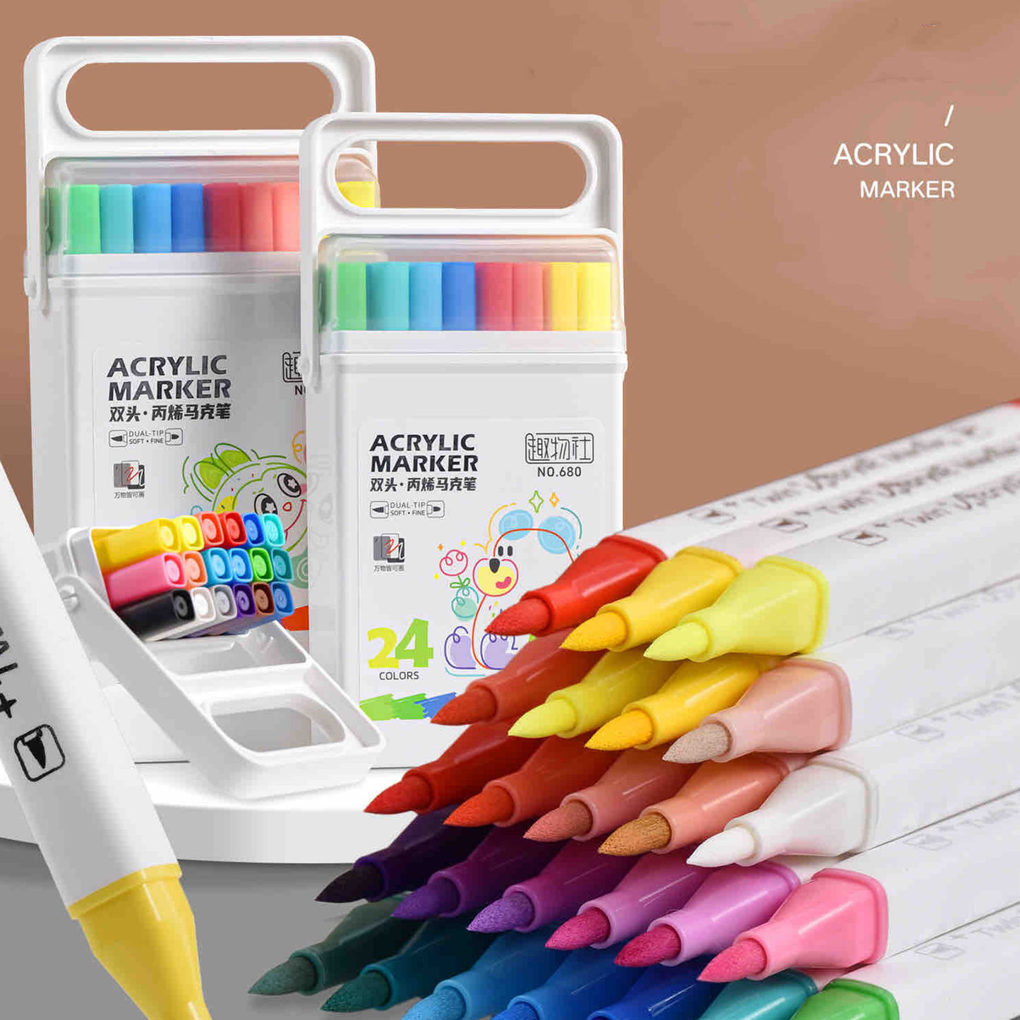 Acrylic Markers Set - Double Sided