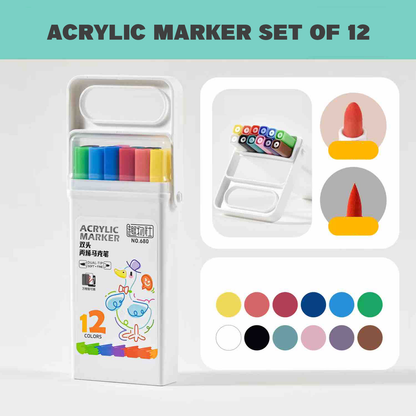 Acrylic Markers Set - Double Sided
