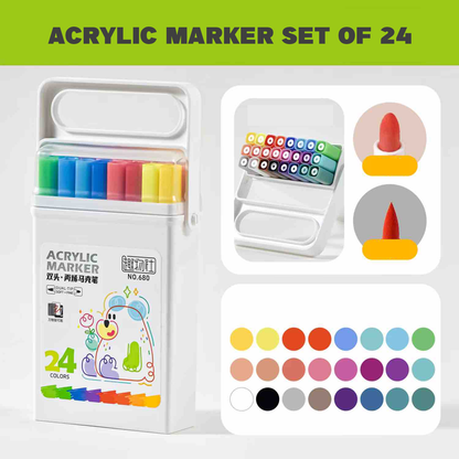 Acrylic Markers Set - Double Sided