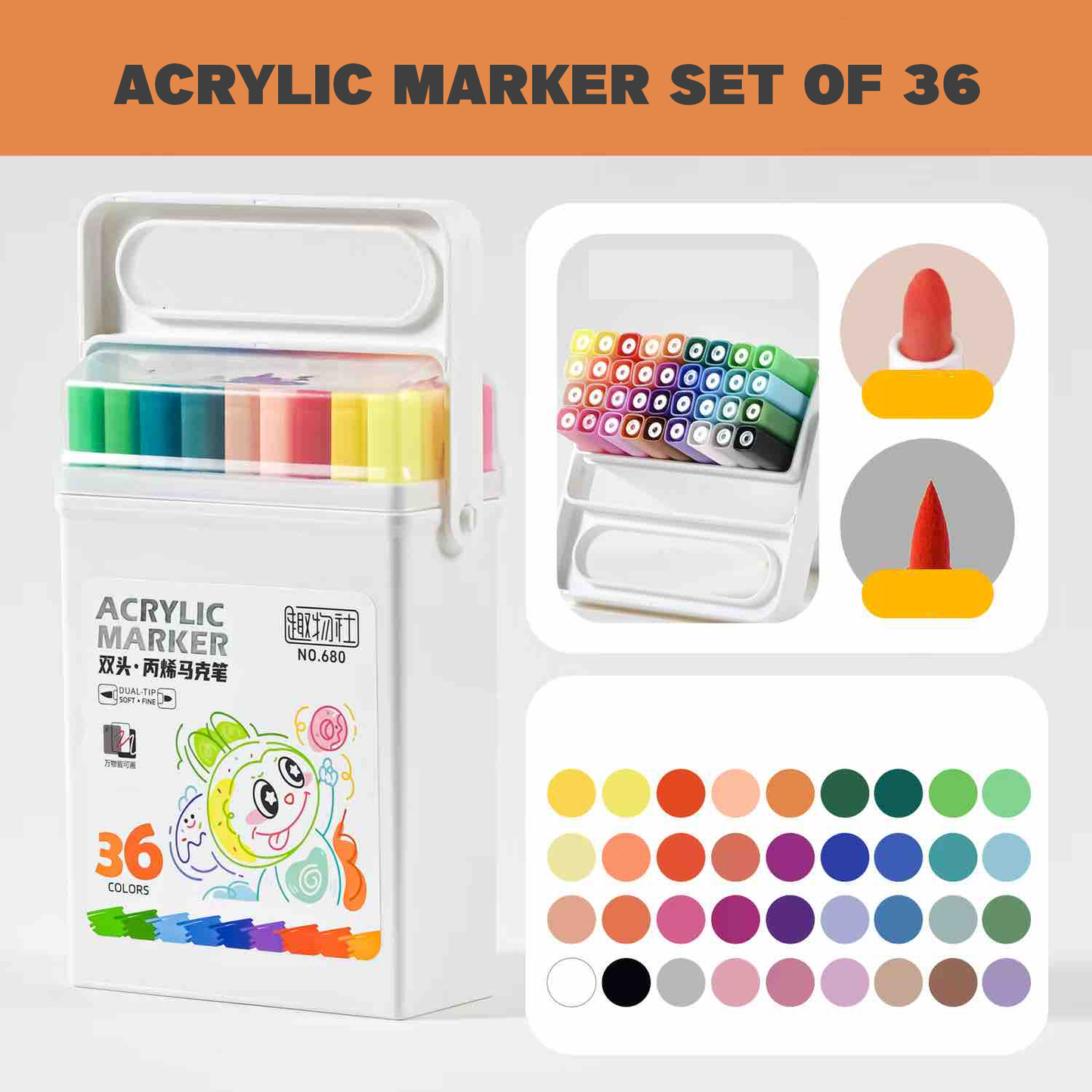 Acrylic Markers Set - Double Sided