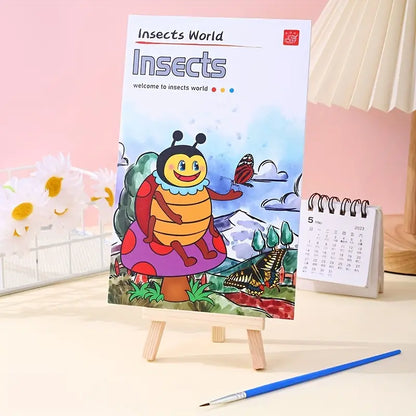 Large 12 Pages Watercolor Coloring Book