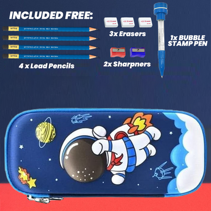 3D Cartoon Geometry Case with Free Stationery