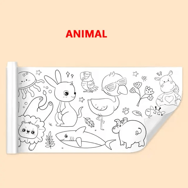 Kids Coloring & Painting Roll With Different Themes - Junior Junction