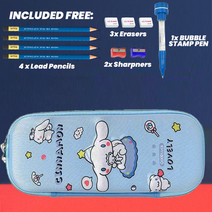 3D Cartoon Geometry Case with Free Stationery
