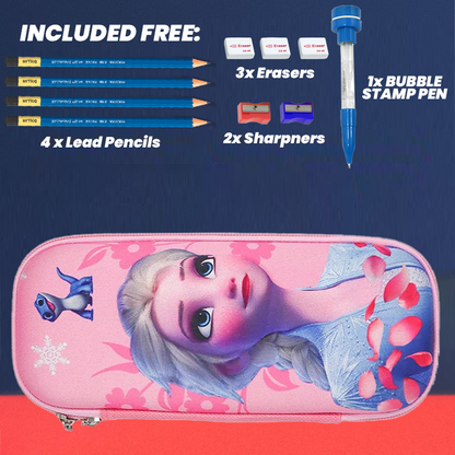 3D Cartoon Geometry Case with Free Stationery