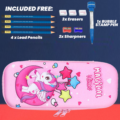 3D Cartoon Geometry Case with Free Stationery - Junior Junction