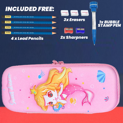 3D Cartoon Geometry Case with Free Stationery