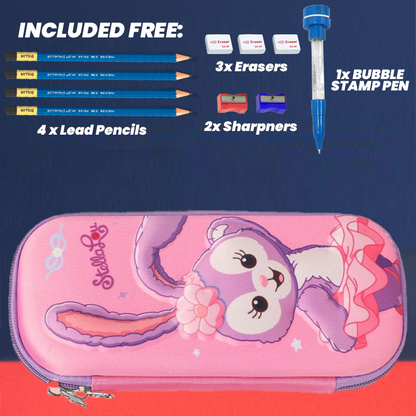 3D Cartoon Geometry Case with Free Stationery