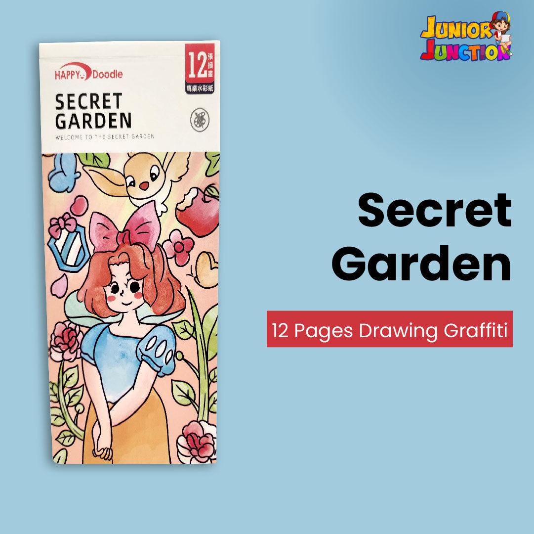 Portable Watercolor Coloring Book 20 Pages-6 Colors per Page & 1 Free Paint Brush - Junior Junction