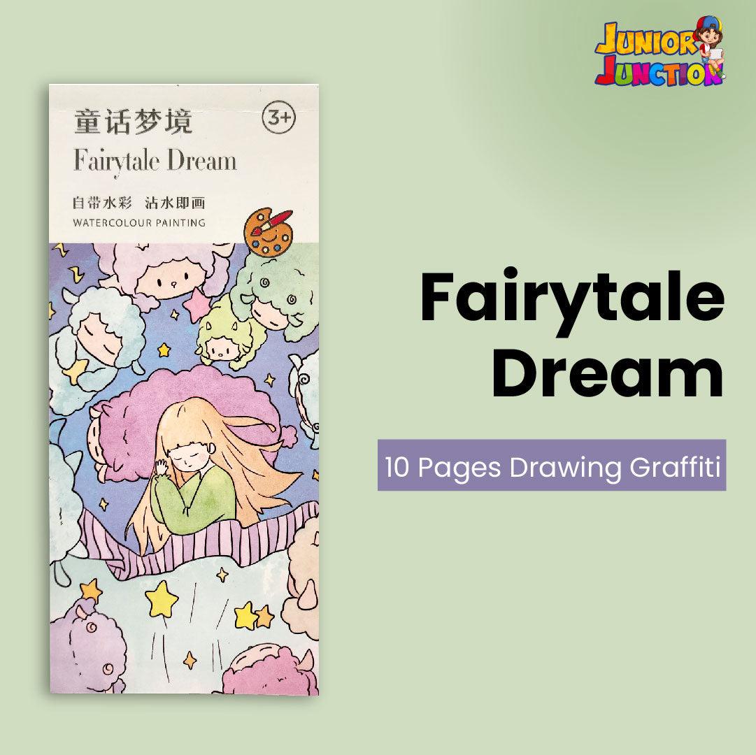 Portable Watercolor Coloring Book 20 Pages-6 Colors per Page & 1 Free Paint Brush - Junior Junction