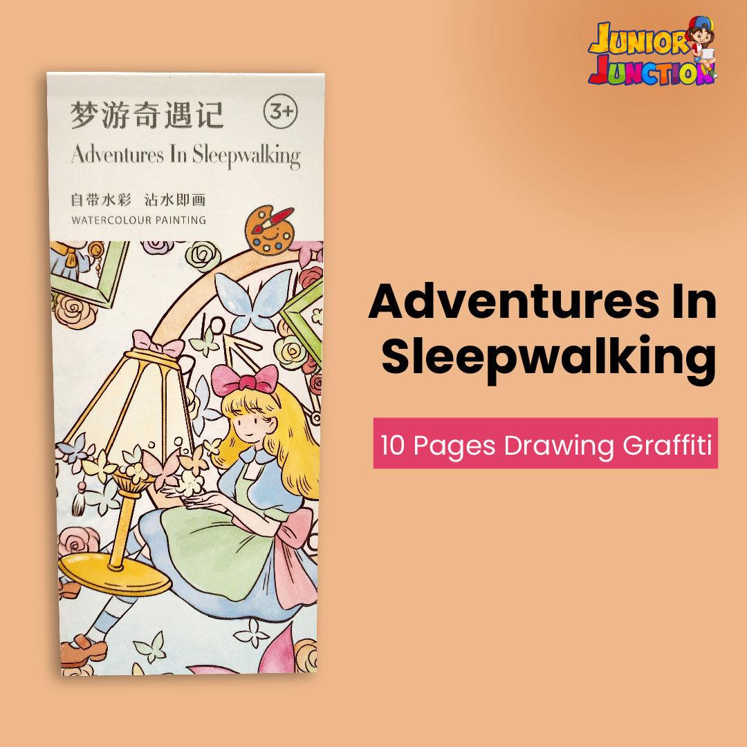 Portable Watercolor Coloring Book 20 Pages-6 Colors per Page & 1 Free Paint Brush - Junior Junction