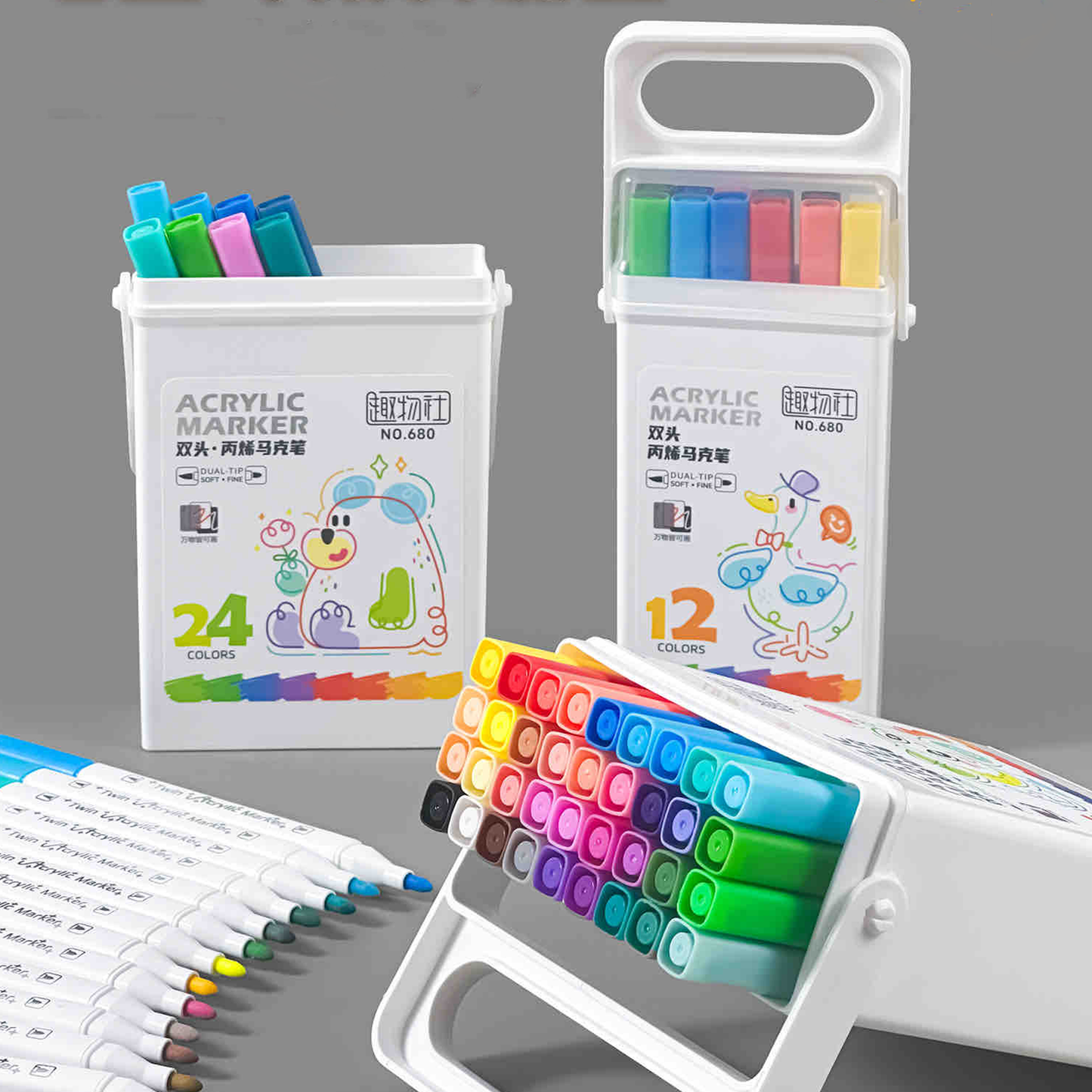 Acrylic Markers Set - Double Sided