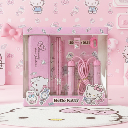 Hello Kitty themed stationery set in packaging on a white background