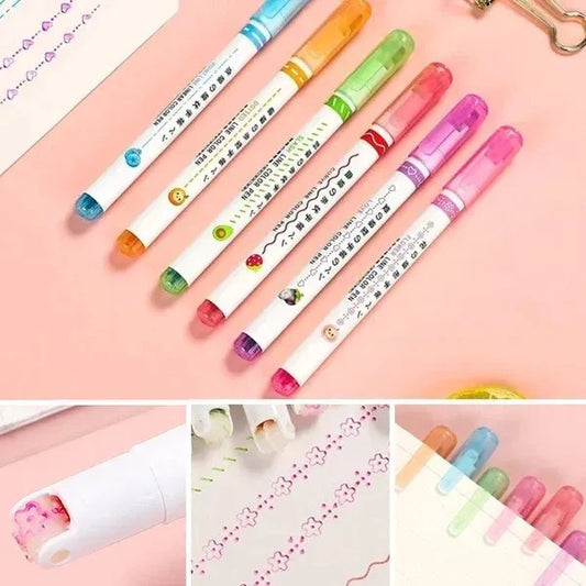 Pattern Roller Color Pen Set Of 6