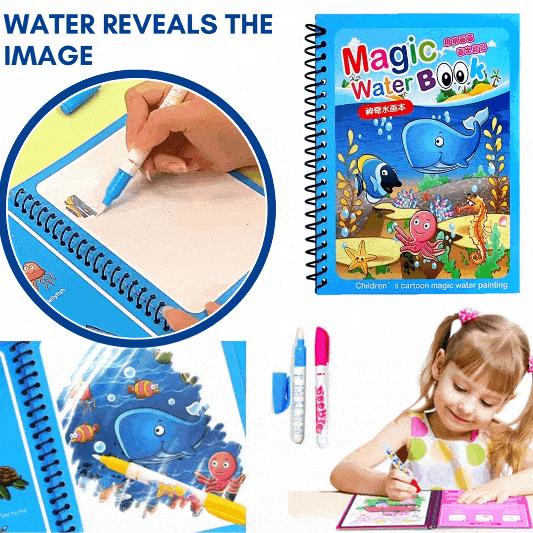 Magic Water Book (Reusable) + 1 Magic Water Pen